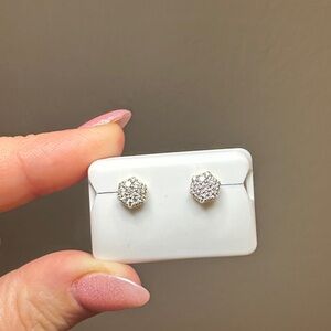 NEW - 0.73 CTW Moissanite Diamond Gold Over S925 Sterling Silver Round Studs